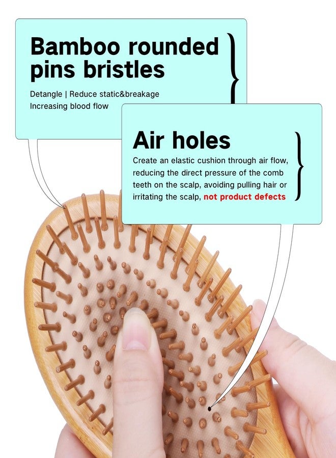 Combetter Bamboo Hair Brush, Natural Brush to Soften&Improves Hair Texture - Soothing Massage to Improve Dandruff Eco-Friendly Comb for All Hair Types - Image 3